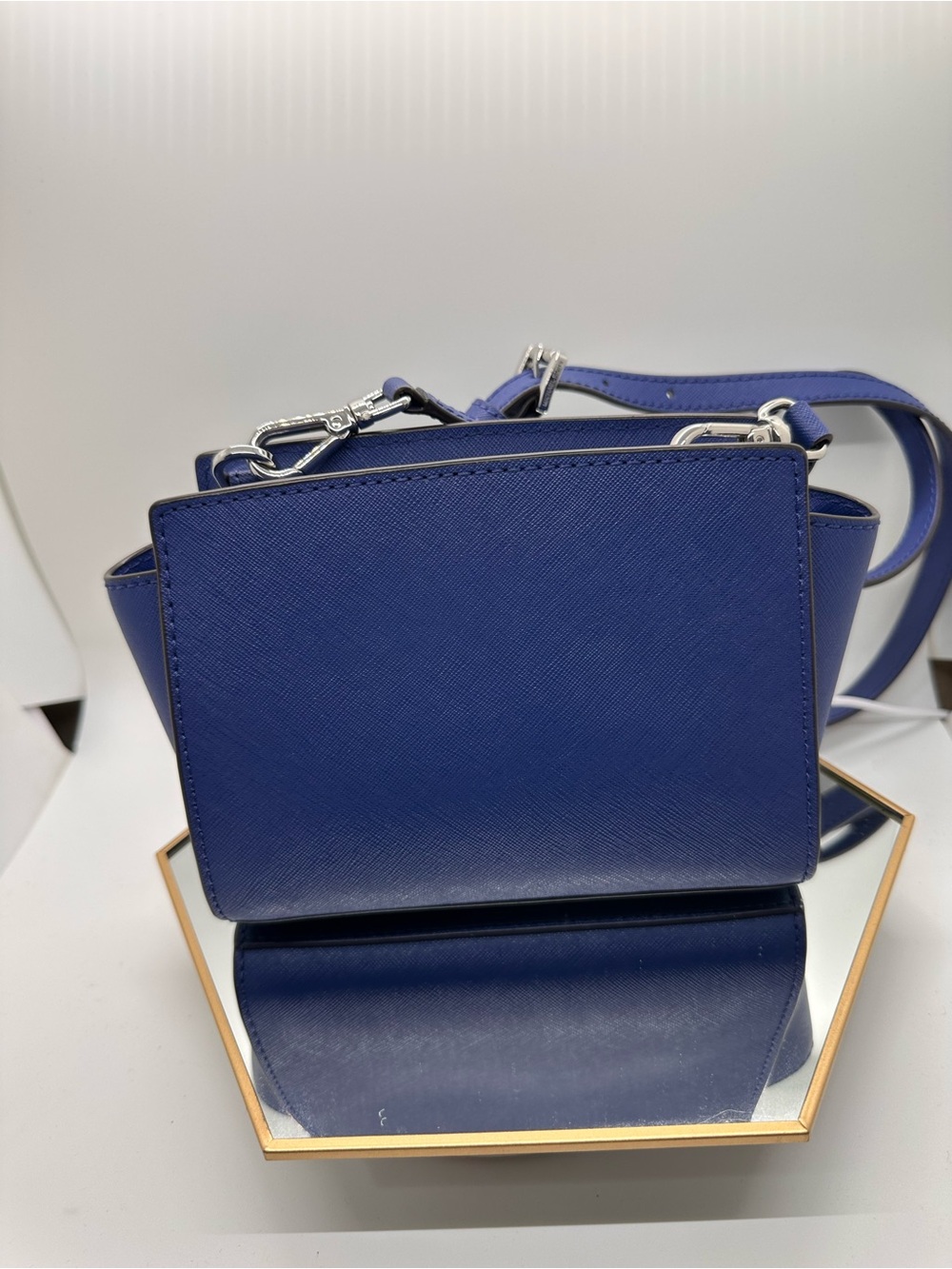 MICHAEL KORS Mini Selma Navy Saffiano Leather Crossbody Bag - Picture 3 of 10